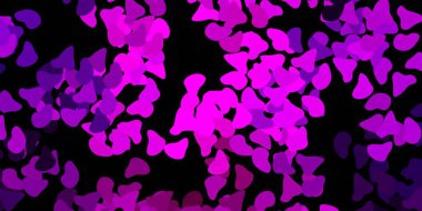 Kaotik şekilli koyu mor vektör arkaplanı. Gradyan rastgele formlarla modern soyut illüstrasyon. Reklamlarınız için modern tasarım.