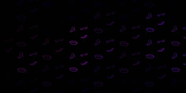 Fondo Vectorial Púrpura Oscuro Con Símbolos Femeninos Ilustración Colorida Con — Vector de stock