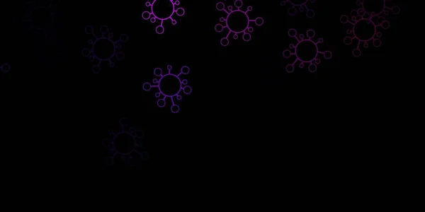 Fondo Vectorial Púrpura Oscuro Con Símbolos Virus Ilustración Abstracta Con — Vector de stock