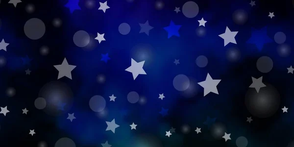 Fondo Vectorial Multicolor Oscuro Con Círculos Estrellas Ilustración Con Conjunto — Archivo Imágenes Vectoriales