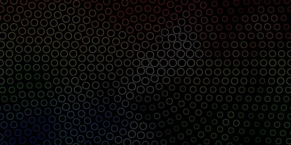 Темний Багатобарвний Векторний Макет Формами Кола Ілюстрація Набором Блискучих Барвистих — стоковий вектор