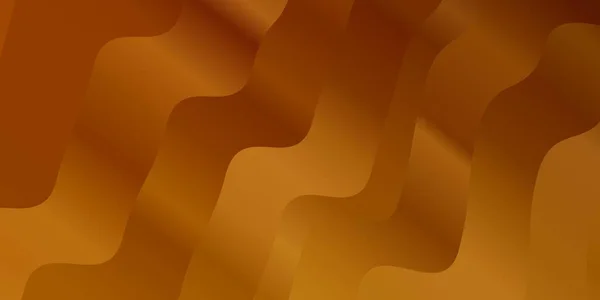 Világos Narancssárga Vektor Elrendezése Görbületekkel Absztrakt Illusztráció Sávos Gradiens Vonalakkal — Stock Vector