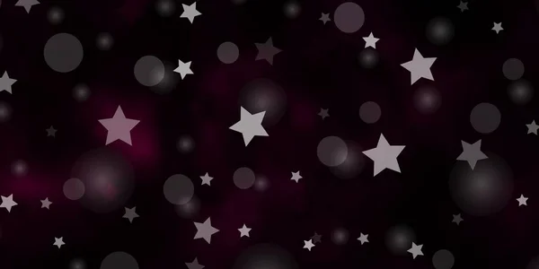 Rosa Oscuro Fondo Vectorial Azul Con Círculos Estrellas Ilustración Abstracta — Vector de stock