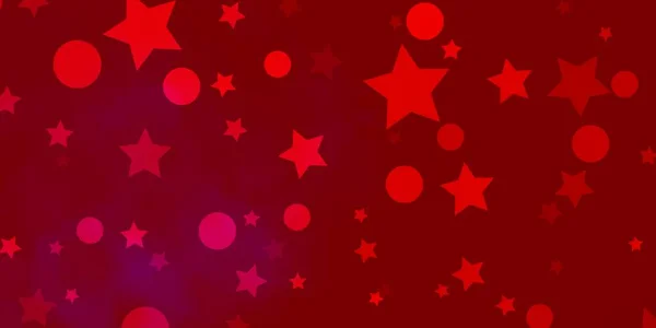 Ljusrosa Röd Vektor Mall Med Cirklar Stjärnor Färgglada Diskar Stjärnor — Stock vektor