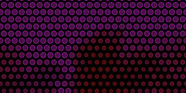 Esrarengiz sembollü koyu pembe vektör arkaplanı. Cadılık formlarıyla soyut tarzda geçmişe dönük tasarım. Doğaüstü tasvirler için basit tasarım.