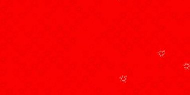 Koronavirüs elementli koyu kırmızı vektör deseni. Değişik tıbbi şekillere sahip renkli soyut çizimler. Biyolojik tehlike uyarısı için tasarım.