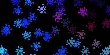 Koyu pembe, hastalık sembollü mavi vektör dokusu. Biyolojik değişim şekilli soyut çizimler. Karantina olayları için en iyi tasarım.