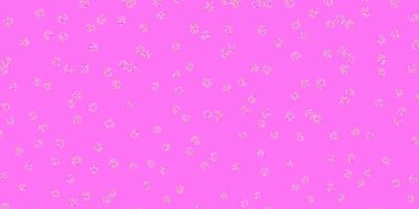 Açık pembe, çiçekli sarı vektör karalama deseni. Origami tarzı çiçeklerle soyut illüstrasyon. İşiniz için en iyi tasarım.