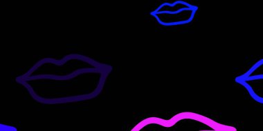 Koyu pembe, kadın sembollü mavi vektör arkaplan. Modern stilde eğilim gösteren renkli feminizm sembolleri. Web siteniz için basit tasarım.