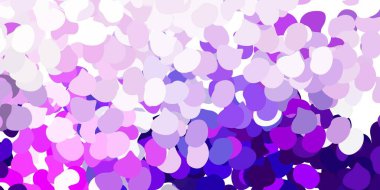 Açık mor, Memphis şekilli pembe vektör dokusu. Soyut tarzda renkli şekilli bir illüstrasyon. Reklamlarınız için modern tasarım.