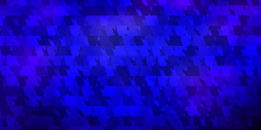 Koyu mavi vektör arkaplanı çizgiler, üçgenler. Üçgen şekilli ışıltılı soyut çizimler. Web siteleri için desen.