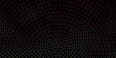 Koyu yeşil, küreli sarı vektör deseni. Parlak renkli ve soyut küreler içeren bir resim. Broşürler, broşürler için desen.