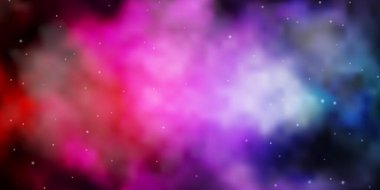 Koyu pembe, renkli yıldızlı yeşil vektör arkaplanı.