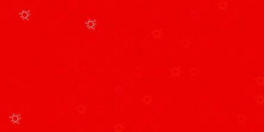 Koyu kırmızı, hastalık sembollü sarı vektör dokusu. Değişik tıbbi şekillere sahip renkli soyut çizimler. Biyolojik tehlike uyarısı için tasarım.