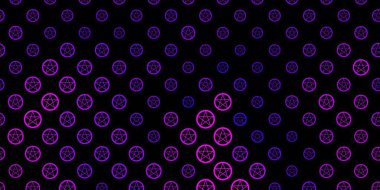 Esrarengiz işaretli koyu pembe vektör şablonu. Gradyan simya şekilli renkli bir illüstrasyon. Gizemli, mistik tasarımlar için arkaplan.