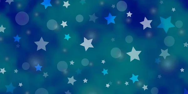 Padrão Vetor Azul Claro Com Círculos Estrelas — Vetor de Stock