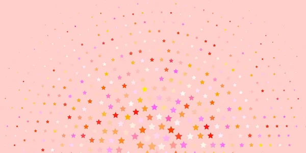 Rosa Claro Fondo Vectorial Amarillo Con Estrellas Pequeñas Grandes — Archivo Imágenes Vectoriales