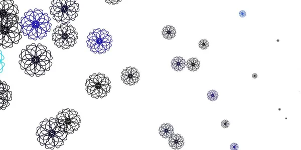 Hellblauer Vektor Doodle Hintergrund Mit Blumen Bunte Blumen Natürlichem Stil — Stockvektor