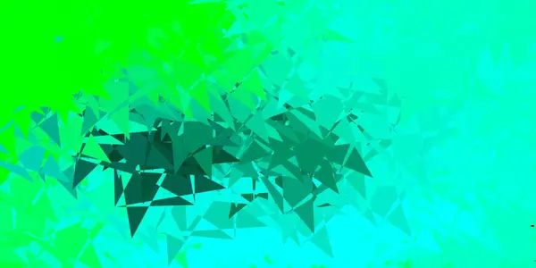 Hellgrünes Vektormuster Mit Polygonalen Formen Dreiecksformen Mit Farbenfrohem Verlauf Abstrakten — Stockvektor