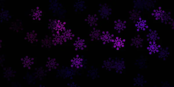带有疾病符号的深紫色矢量纹理 摘要用生物梯度形状作摘要说明 生物危害警报的设计 — 图库矢量图片