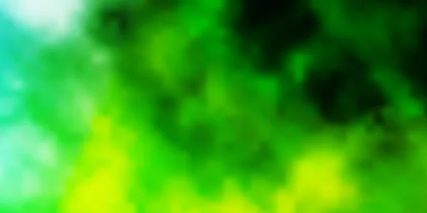 Lichtgroene Gele Vectorachtergrond Met Wolken Gradiënt Illustratie Met Kleurrijke Lucht — Stockvector