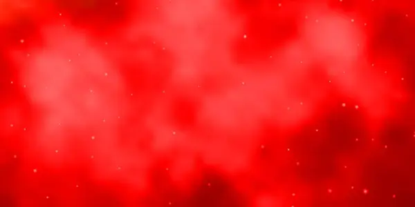 Hellroter Vektorhintergrund Mit Kleinen Und Großen Sternen — Stockvektor