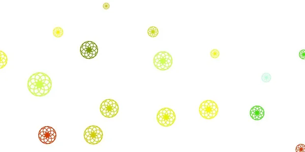 Verde Claro Fundo Vetor Amarelo Com Manchas Design Decorativo Abstrato — Vetor de Stock