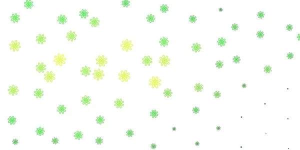 Lichtgroen Gele Vector Natuurlijke Achtergrond Met Bloemen Abstracte Illustratie Met — Stockvector