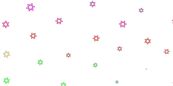 浅粉色 绿色矢量背景 带有Covid 19符号 简单的抽象设计 带有感染形式 检疫活动的最佳设计 — 图库矢量图片