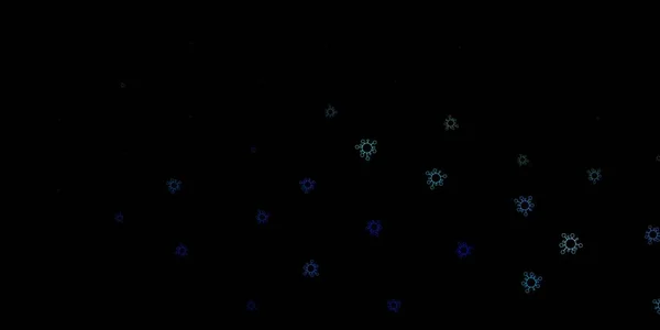 Dark Blue Green Vector Pattern Coronavirus Elements Colorful Abstract Illustration — Stock Vector
