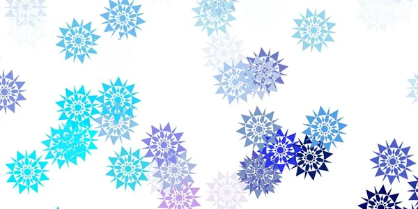 浅粉色 蓝色矢量美丽的雪片背景与花朵 色彩艳丽的插图与圣诞风格的雪元素 新年设计横幅 — 图库矢量图片