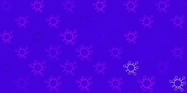 Modèle Vectoriel Violet Clair Rose Avec Signes Grippe Illustration Abstraite — Image vectorielle