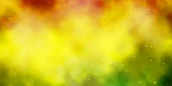 Hellgrüne Gelbe Vektorschablone Mit Neonsternen Leuchtend Bunte Illustration Mit Kleinen — Stockvektor