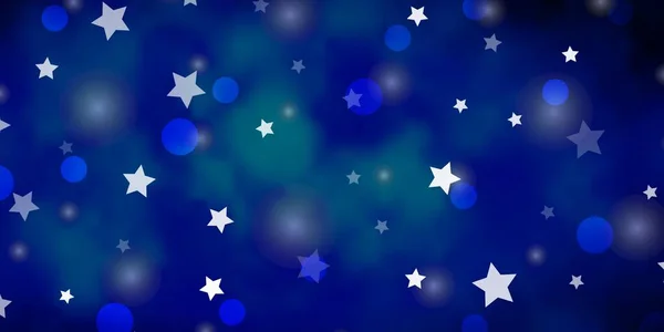 Fondo Vector Azul Oscuro Con Círculos Estrellas — Archivo Imágenes Vectoriales
