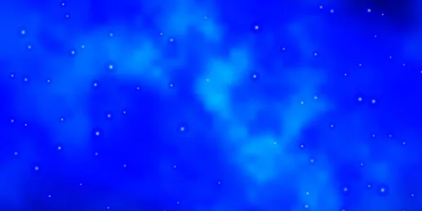 Fondo Vector Azul Oscuro Con Estrellas Pequeñas Grandes — Vector de stock