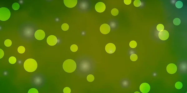 Plantilla Vectorial Verde Claro Con Círculos Estrellas — Vector de stock