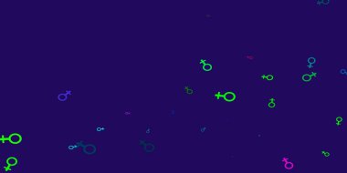 Feminizm elementleriyle ışık çok renkli vektör deseni. Kadın hakları aktivizmiyle soyut tarzda basit bir tasarım. Web uygulamalarınız için yeni tasarım.