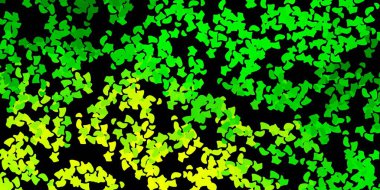 Koyu yeşil, soyut şekilli sarı vektör şablonu. Basit bir şekilde gradyan olan renkli soyut biçimler. Duvar kağıdı seti için zarif tasarım.