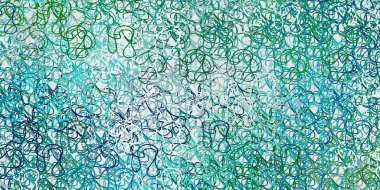 Açık mavi, kıvrımlı yeşil vektör şablonu. Renkli çizimler, kıvrımlardan oluşur. Terfileriniz için akıllı tasarım.