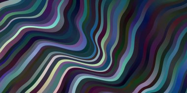 Lacivert, eğri çizgileri olan kırmızı vektör arkaplanı. Eğri çizgileri olan renkli çizimler. İş broşürleri, broşürler için desen