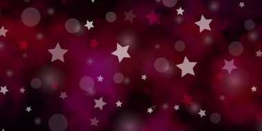 Daireli açık pembe vektör dokusu, yıldızlar.