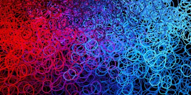 Koyu mavi, soyut şekilli kırmızı vektör deseni. Gradyan rastgele formlarla modern soyut illüstrasyon. Reklamlarınız için modern tasarım.