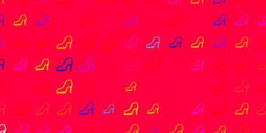 Feminizm elementleriyle ışık çok renkli vektör deseni. Kadın gücünün resmedildiği soyut bir çizim. Web siteniz için basit tasarım.
