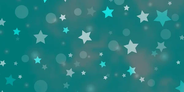 Светло Голубая Векторная Текстура Кругами Звездами — стоковый вектор