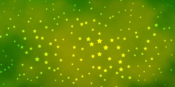Mörkgrön Gul Vektorstruktur Med Vackra Stjärnor Dekorativ Illustration Med Stjärnor — Stock vektor
