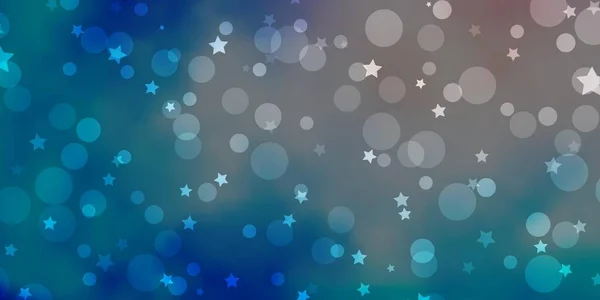 Hellrosa Blauer Vektorhintergrund Mit Kreisen Sternen — Stockvektor