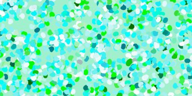 Açık mavi, rastgele şekilli yeşil vektör arkaplan. Soyut tarzda, gradyan formlarda basit tasarım. Cep telefonları için arka plan.