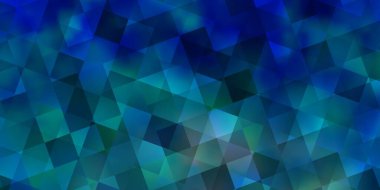 Kristallerle, karelerle ışık Mavisi vektör şablonu. Soyut tarzda dekoratif tasarım, çizgiler, küplerle. İniş sayfaları için şablon.