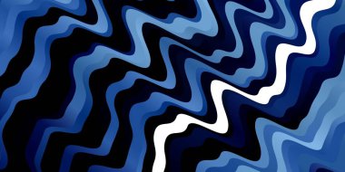 Eğri çizgileri olan koyu mavi vektör arkaplanı.