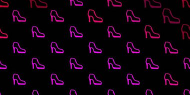 Kadın hakları sembollü koyu pembe vektör dokusu. Modern stilde eğilim gösteren renkli feminizm sembolleri. Uluslararası Kadınlar Günü için arkaplan.